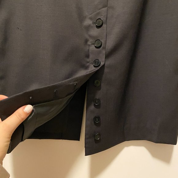 Nordstrom Signature and Caroline Issa - Wool Skirt with Button Detail - Picture 4 of 9